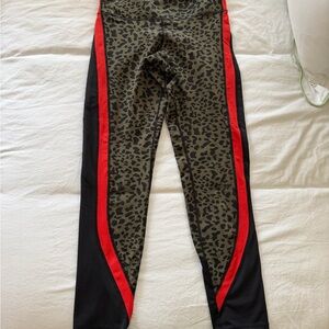 DYI Leopard Print Leggings with Red and Black Accents
